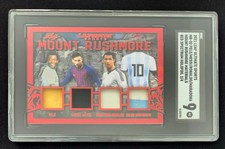 2021 Leaf Ultimate PELE RONALDO MESSI MARADONA Quad Patch SSP # 2/4 SGC 9 MINT