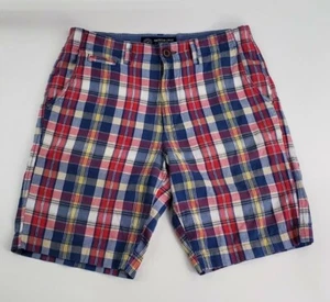 Pantalones cortos clásicos para hombre 30 cuadros rojo azul american eagle outfitters  - Imagen 1 de 10