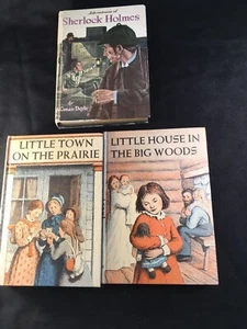 BOOK LOT-WILDER, LITTLE HOUSE ON PRARIE & IN BIG WOODS, ADV OF SHER. HOLMES - Imagen 1 de 5