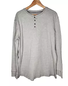 Weatherproof Vintage Long Sleeve Brushed Jersey Henley In Light Grey Size XL - Picture 1 of 7