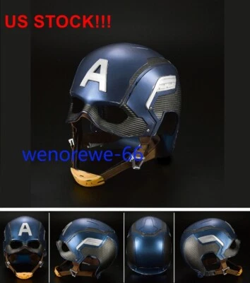 US Ship Marvel Captain America Helmet 1/1 Wearable Mask Collection Cosplay Props - Image 1 of 4