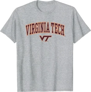 Official Licensed Virginia Tech Hokies Arch Over Shirt Womens M Gray - Picture 1 of 5