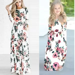 Mother Daughter Long Dress Family Matching Clothes Mom Baby Girl & Woman Outfits - Picture 1 of 14