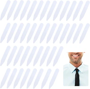 90PCS 2" Staggi Collare per Camicie Abito Uomo, Staggi Collare Plastica, Collare Camicia - Foto 1 di 12