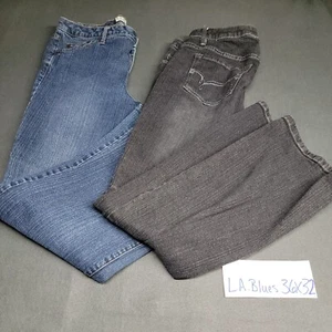 LA Blues Lot of 2 Rodeo Bootcut Stretch Denim Black and Blue Jeans Size 3 - Picture 1 of 24