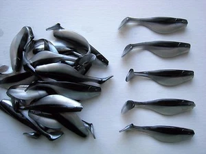 75 pack - 3" Paddle Tail Shad - BLACK BACK - Paddle Tail Swim Bait - USA - Picture 1 of 8