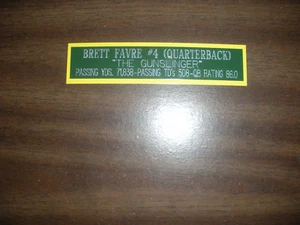 BRETT FAVRE (PACKERS) KARRIERE NAMENSSCHILD FÜR SIGNIERTES BALLETUI/TRIKOTETUI/FOTO - Bild 1 von 1