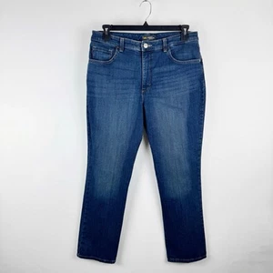 Jeans Lee gamba dritta relaxed fit donna 14 corto blu elasticizzato vita alta denim - Foto 1 di 17