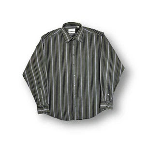 Camisa Yves Saint Laurent Negra Gris y Verde Manga Larga Abotonada Talla Grande - Imagen 1 de 7