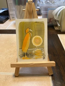 ACEO Original Acrylic Painting animal abstract urban fine art by Harry Hooper 11 - Picture 1 of 1