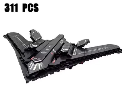¡Nuevo conjunto de bloques de construcción de aviones militares negros STEALTH BOMBER JET! Foto 1 de 4