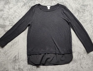 J Crew Small long sleeve shirt office classic black minimalist Y2K interview job - Picture 1 of 12