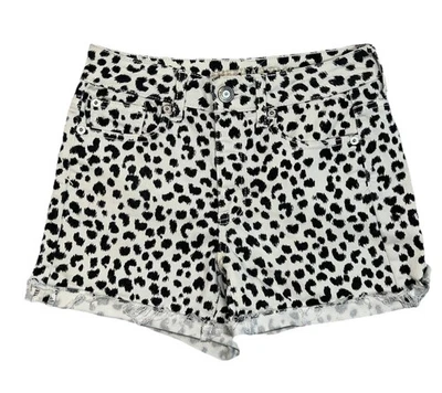 Pantalones Cortos American Eagle Outfitter Denim Elastizados Talla 2 Estampado de Vaca Blanco y Negro Foto 1 de 4