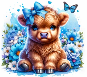 20oz Sublimation Tumbler Wrap Highland Cow Ready To Press Heat Transfer - Picture 1 of 1