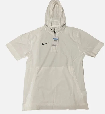 Nike Hooded 1/4 Zip Coaches Sideline Stretch White Football Jacket Mens - Image 1 of 4