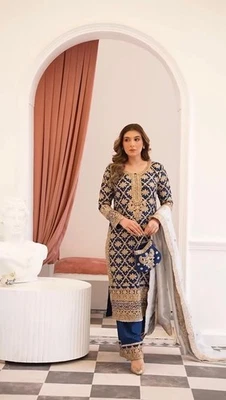 Pakistani Salwar Kameez Ready To Wear Suits Indian Wedding Party Dress Bollywood - Image 1 of 4