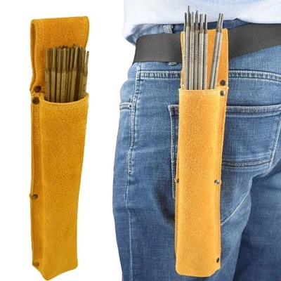 Welding Rod Storage-Bag Tool Bag Electrode Holder Cowhide Leather Waist-Bag - Image 1 of 4