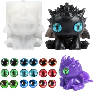 Dragon Taba Squishy Formen Set - Große Silikonform mit 9 Paar Augen - Perfekt für - Bild 1 von 12