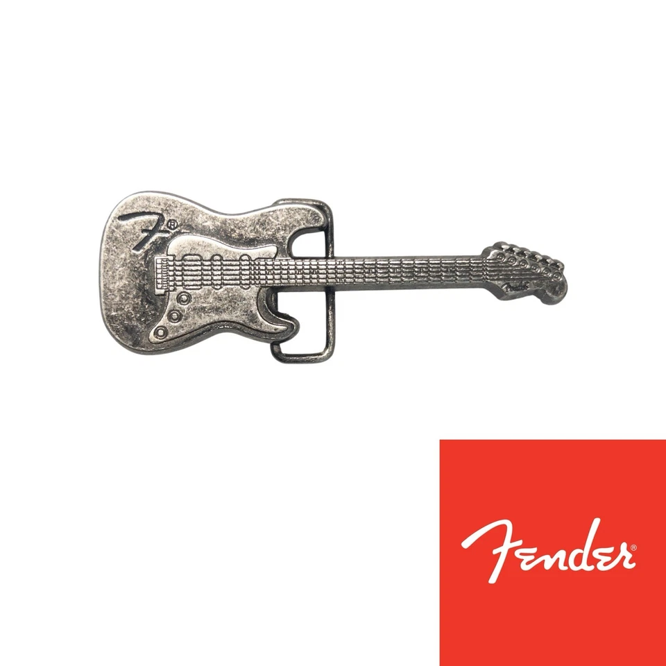 Guitarra Fender Stratocaster Tono Plateado Hebilla de Cinturón Grande Música Rock Occidental Foto 1 de 4