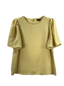 Ann Taylor Factory Petite Women's Blouse Yellow Short Sleeves Size Small Petite - Picture 1 of 7