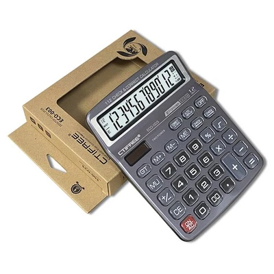 `Desktop Calculator 12 Digit Large Solar Power And LCD Display Big Button - Image 1 of 4