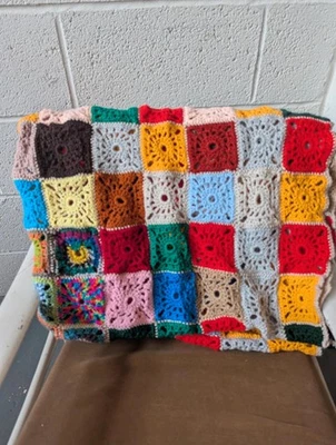 Handgehäkelte Afghan Granny Square Überwurf Decke Big Bang Theory Roseanne - Bild 1 von 4