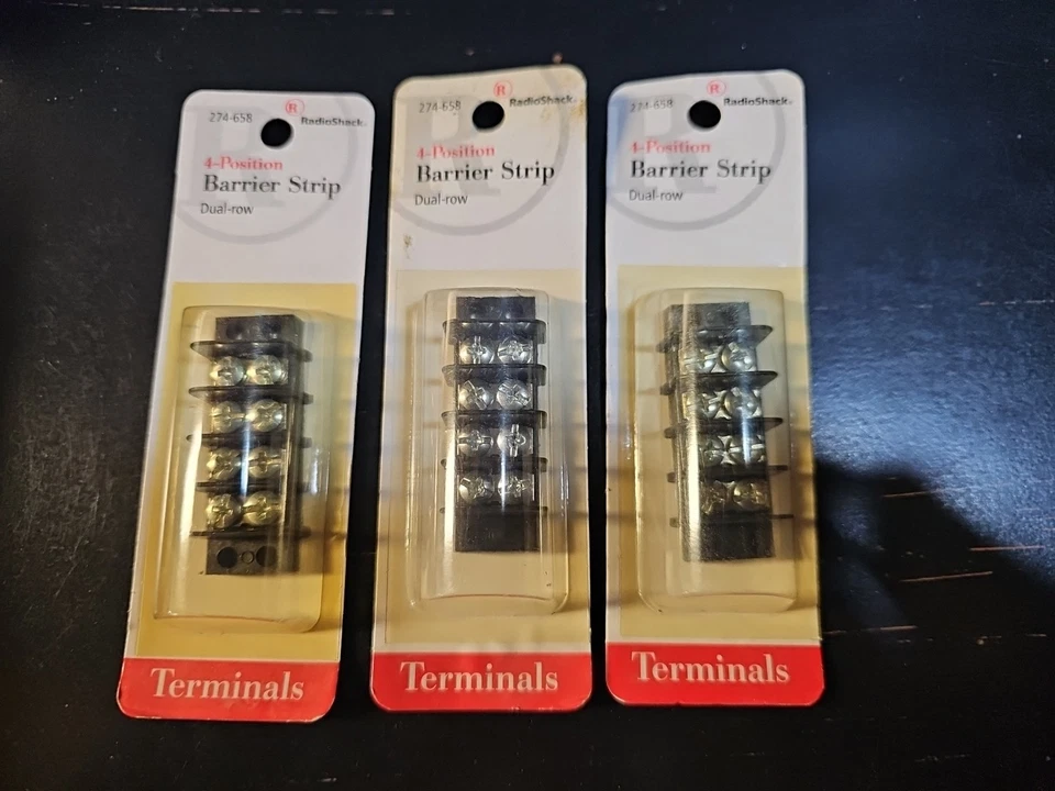 3 - Radio Shack 274-658 4-Position Dual-Row Barrier Strip NOS  - Image 1 of 1