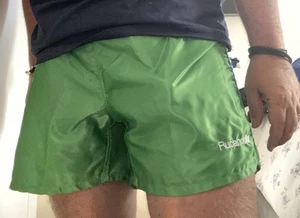 Rucanor Vintage Retro Shiny Shorts XL Gloss Men's Casual Soccer Satin Shorts - Picture 1 of 8