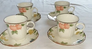 Mikasa Fruit Panorama Lot of 4 Cups with Saucers - Picture 1 of 6
