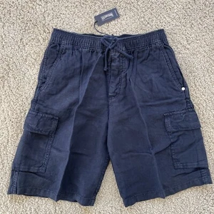 NWT Authentic VILEBREQUIN Cargo Bermuda Shorts- Boys - 4 Yrs- NAVY BLUE - Linen - Picture 1 of 10