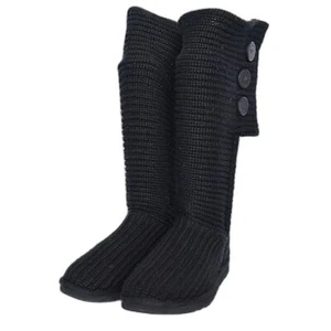 UGG Classic Cardy Boots schwarz Strick kniehoch warm Winterstiefel Gr. 7 - Bild 1 von 10
