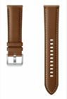 Bracelet en cuir marron authentique original Samsung Galaxy classique (22 mm)