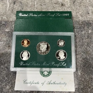 1997 S US Mint Proof Set 5 Coin Set OGP COA Original Government Packaging - Picture 1 of 9