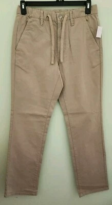 George Men's SMALL 28-30 Stretch Waist Pull-On Pants KHAKI Drawstring #10725 - Image 1 of 4