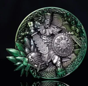 2024 Quetzalcoatl 10 oz .999 Silber 3D Münze Antik Finish 5000 Francs CFA - Bild 1 von 10