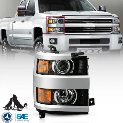 Faro proyector lado pasajero para Chevy Silverado 2500HD 3500HD 2015-2019 Foto 1 de 4