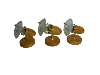 Apliques de pared (3) MCM, Art Deco, madera de pino rojo, punto multidireccional Foto 1 de 4