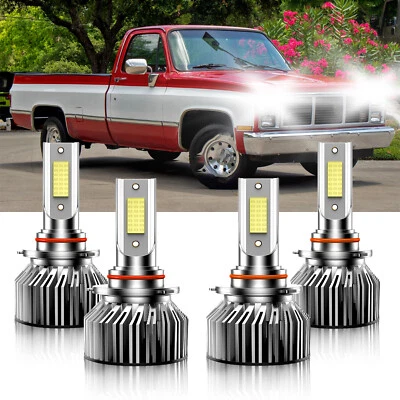 For GMC R2500 1988-1989 LED Headlight Bulb 9005 9006 High Low Beam Kit 6000K - Image 1 of 4