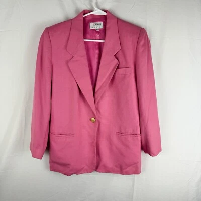 Talbots Blazer Linen Blend Pink With Gold Buttons Sz 4 P Legally Blond- Flaw - Image 1 of 4