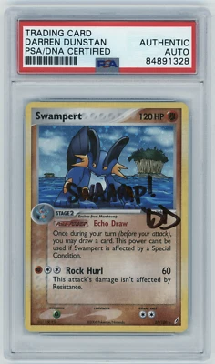 PSA Signed Darren Dunstan Pokemon Swampert 27/100 EX Crystal Guardians - Image 1 of 2