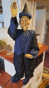Große Holz-Marionette von Boltze Sammlerfigur Zauberer, 90cm, incl. Fäden 120 cm - Bild 1 von 9