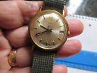 Timex Gold Tone Case Wind Up Watch With Frabic Strap   25418 F0580a