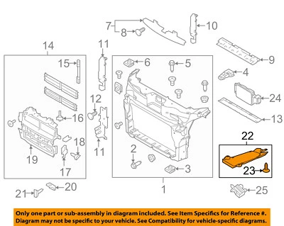 Suporte de radiador Ford OEM 15-16 Explorer - motor sob proteção contra respingos FB5Z7810494A - Imagem 1 de 2