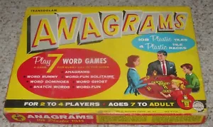 Vintage 1954 Anagrams Game Transogram Play 7 Word Games.  Complete set. no.1150 - Picture 1 of 6