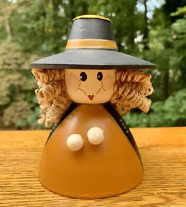 Rare Terry’s Village Wooden GOOD WITCH TAPER CANDLE HOLDER 🧹 Halloween - Picture 1 of 10