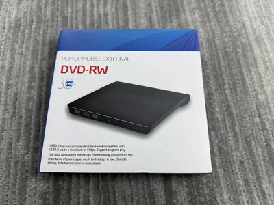 Slim External CD DVD RW Drive USB 3.0 Writer Burner Player Black For Laptop PC - Image 1 of 4