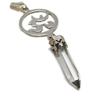 Ciondolo cristallo vetro trasparente argento sterling - Foto 1 di 8