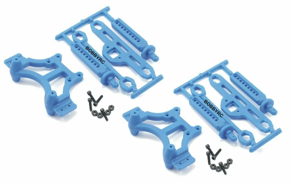 RPM Front & Rear Shock Tower & Body Mount Set For Traxxas T-maxx / E-maxx blue - Image 1 of 1