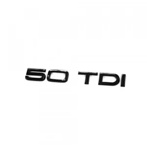 50 TDI GLOSS BLACK BADGE REAR TRUNK FITS AUDI MODEL A4 A5 A6 A7 Q3 Q5 Q7 BOOT - Imagen 1 de 2