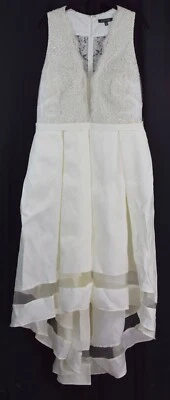 Vestido Marina Feminino 294878 Sem Mangas Floral Alto-Baixo Marfim Plus Size 14W - Imagem 1 de 3